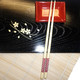 Bamboo Chopsticks Reusable Japanese Chinese Korean Wood Chop Sticks Hair Sticks 5 Pair Gift Set Dishwasher Safe, 9 inch (1, Ivory-Dot)
