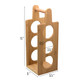 Bamboo Wood 3 Bottle Wine Rack Display Stand for Table Countertop