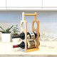 Bamboo Wood 3 Bottle Wine Rack Display Stand for Table Countertop