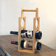 Bamboo Wood 3 Bottle Wine Rack Display Stand for Table Countertop