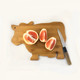 Bamboo Wood Cow Cutting Board Cow Shaped Serving Board 13.5" x 9"