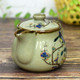 Kutani pottery teapot pot flowers and birds (with tea strainer)