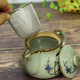 Kutani pottery teapot pot flowers and birds (with tea strainer)