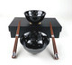 Japanese Porcelain Soup Bowls & Chopsticks Gift Set – Sakura Black & Silver, 2pc, Made in Japan