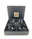 Japanese Porcelain Rice Bowl Gift Set – 5pc Sakura Black & Silver, Made in Japan