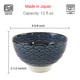 Japanese Porcelain Rice Bowls Gift Set,Lucky Cat and Wave Pattern Miso Soup Bowls, Blue Color, Set of 5, Made in Japan
