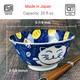 Japanese Porcelain Rice Bowls and Chopsticks Gift Set, Lucky Cat Pattern Soup Bowls, Blue and Pink Color, Set of 2, Made in Japan