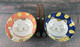 Japanese Porcelain Rice Bowls and Chopsticks Gift Set, Lucky Cat Pattern Soup Bowls, Blue and Pink Color, Set of 2, Made in Japan