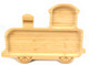 2 pcs Bamboo Train Shaped Food Plate for Snacks Appetizer