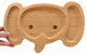 2 Pcs Bamboo Elephant Face Food Plate for Snacks Appetizer 