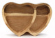 2 Pcs Wood Double Heart Shape Romantic Serving Tray