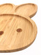 2 pcs Bamboo Bunny Face Plate Tray for Snacks Appetizer