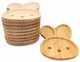 10 pcs Bamboo Bunny Face Plate Tray for Snacks Appetizer