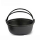Japanese Style Cast Iron Shabu Shabu Hot Pot Sukiyaki Nabe with Wooden Lid and Hot Pad, 8.25 inches Diameter