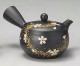 Yamakiikai Black Japanese Ceramic Teapot White Sakura Gold Pattern 280cc
