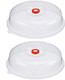  2 Pack Japanese Microwave Plate Covers Easy Grip Microwave Splatter Guard Lid With Steam Vent Dishwasher Safe Made in Japan 9-inch