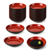 24 Pack Japanese Red & Black Soy Sauce Dishes – 3.25 Inch Melamine Dipping Bowls for Sushi Restaurants