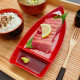 6 Pack Red Black Melamine Sushi Boat Serving Appetizer Plate 10x4.5in