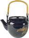 6 Pack Black 22 Ounce Plastic Melamine Unbreakable Teapot Lacquered with Bamboo Pattern Made in Japan