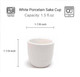 12 Pack White Porcelain Wine Sake Cup Small Tea Cup Microwave and Dishwasher Safe