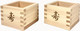 2 Pack 4 oz Sake Masu Cup Japanese Hinoki Wood Geisha Pattern Made in Japan