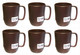6 Pack Chocolate Plastic Microwavable Water Mug 12oz BPA Free Made in Japan