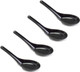 4 Pack Black Spoons Wonton Miso Ramen Noodle Soup Spoons