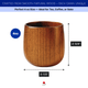 6 Pack Japanese Wooden Teacups – 4 oz Zen Style Tea Cups for Green Tea, Coffee, or Water, Handcrafted Wood Design