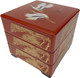 4 Pack Plastic Lacquered Red Crane Jubako Box Japanese Traditional 3 Tiers Stack Box Food Container Bento Box Made in Japan