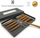 10 Pack 5 Pair Natural Hardwood Reusable Chopsticks Wood Chop Sticks Gift Boxed Set Dishwasher Safe 9 inch