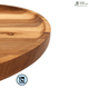 4 Pack Premium Acacia Wooden Food Serving Charger Plate Round Tea Tray Snack Platter 12.5x12.5 inch