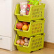 3 Pack  Japanese Stackable Storage Bin Kitchen Pantry Organizers Food Basket for Fruit Potato Condiments and Spices Green 3 Pack  Japanese Stackable Storage Bin Kitchen Pantry Organizers Food Basket for Fruit Potato Condiments and Spices Green