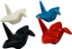 4 Pieces Porcelain Chopstick Rest Origami Crane Shape Holder White Blue Black Red Color