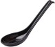 12 Pcs Japanese Black Soup Spoons with Hook Black 6.5 inch