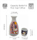 Lucky Cat Porcelain Sake Bottle and Cups Saki Set Microwave Safe 9.5 oz