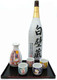 Lucky Cat Porcelain Sake Bottle and Cups Saki Set Microwave Safe 9.5 oz