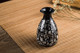 Black Calligraphy Porcelain Sake Set Bottle and Cups Saki Set Microwave Safe 9.5 oz 