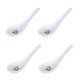 4 Pcs Plastic Japanese Chinese White bamboo Wonton Soup Spoons