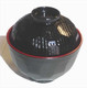 Set of 2 Miso Soup Bowl with Lid Japanese Rice Bowl Traditional Plastic Lacquered Black and Red Bowl Made in Japan