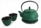 Pine Needle Cast Iron Tea Set Green
