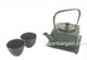 Square Cast Iron Tea Set Dragonfly Black