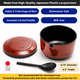 Rice Serving Bowl with Lid and Rice Paddle Scoop Japanese Ohitsu Chinese Asian Restaurant Rice Container for 4-6 Serving, Made in Japan, Red