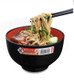 Set of 2 Japanese Soup Bowls – 38 fl oz Ramen, Udon, Pho, Rice & Cereal Bowls, Black & Red, Made in Japan