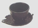 Cast Iron Teacup Saucer Blue
