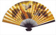 Large Oriental Wall Fan Pine & Crane 40in
