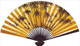 Large Oriental Wall Fan Bamboo & Crane 40in