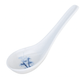 Set of 12 Asian Soup Spoons – White/Blue Bamboo Melamine, Restaurant Quality
