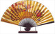 Large Oriental Table Fan Peacock 18in