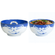 2 Pack Japanese Porcelain Bowls – 5 Inch Blue Maneki Neko Lucky Cat Pattern, Made in Japan Mino-Yaki