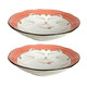 Japanese Porcelain Coupe Bowl Soup Bowl Cereal Bowl Salad Bowl, Pink Color Maneki Neko Smiling Lucky Cat Pattern, Made in Japan, 6-1/2 inch, pack of 2
